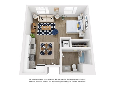1 bed 1 bath A floor plan at Aston at Gateway, California, 91731